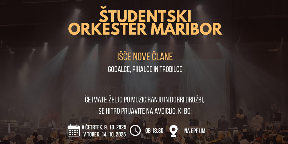 Študentski orkester Maribor išče nove člane Študentski orkester Maribor išče nove člane
